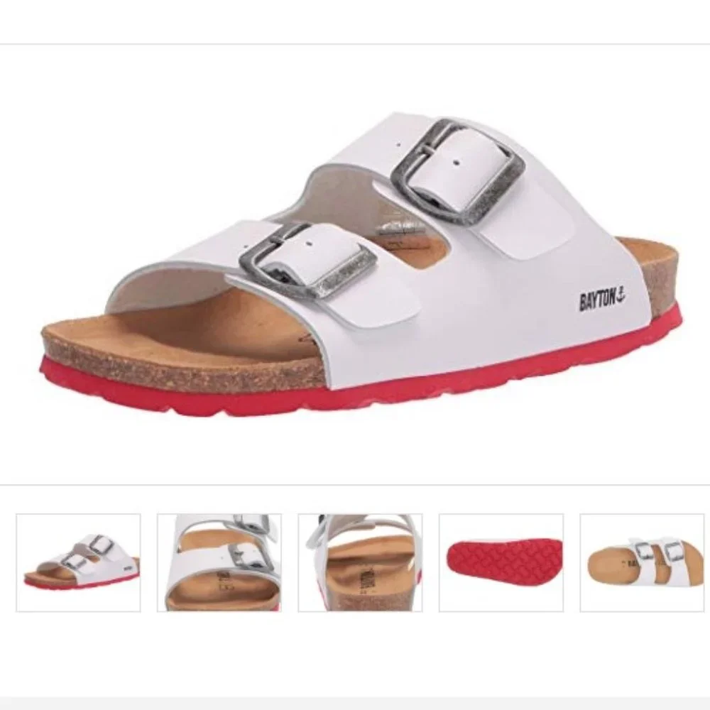 Bayton Atlas Blanc Strap Buckle Sandal White Size 27 Medium 9 US Unisex New - Picture 1 of 8